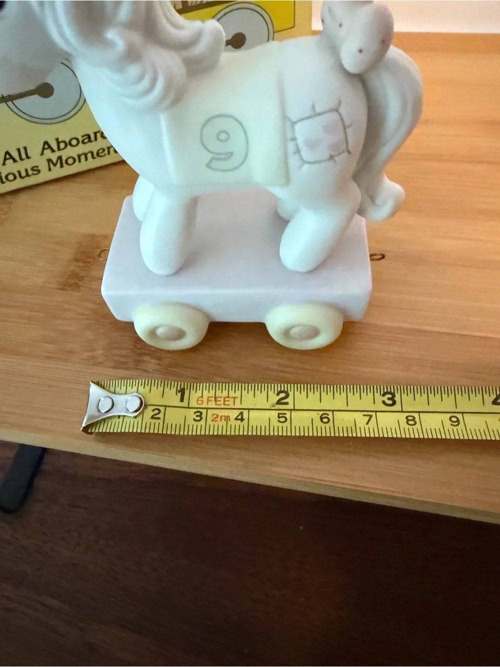 Vintage Precious Moments Birthday Train Series White Pony Being 9 Is Just Divine